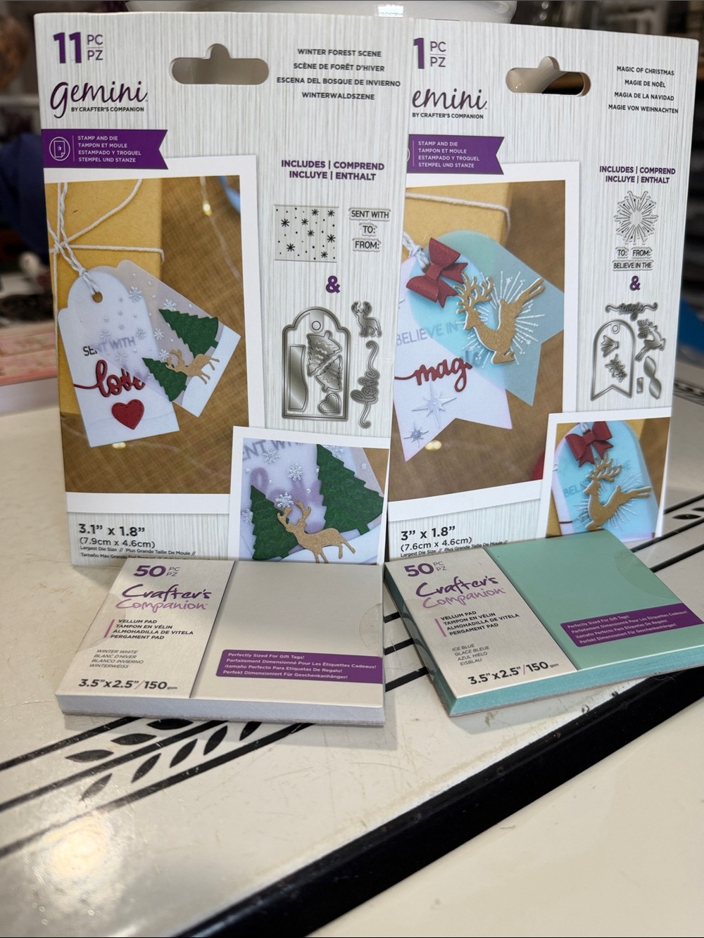 Crafters Companion Gift Tag Die Sets and Vellum Paper Pads